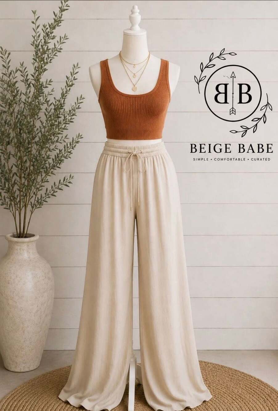 TOP ONLY Alexander Jane Ribbed Scoop Neck Tank Crop Top 1/2x